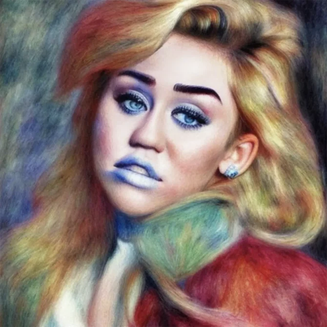 Miley Cyrus in the style of Pierre-Auguste Renoir     20